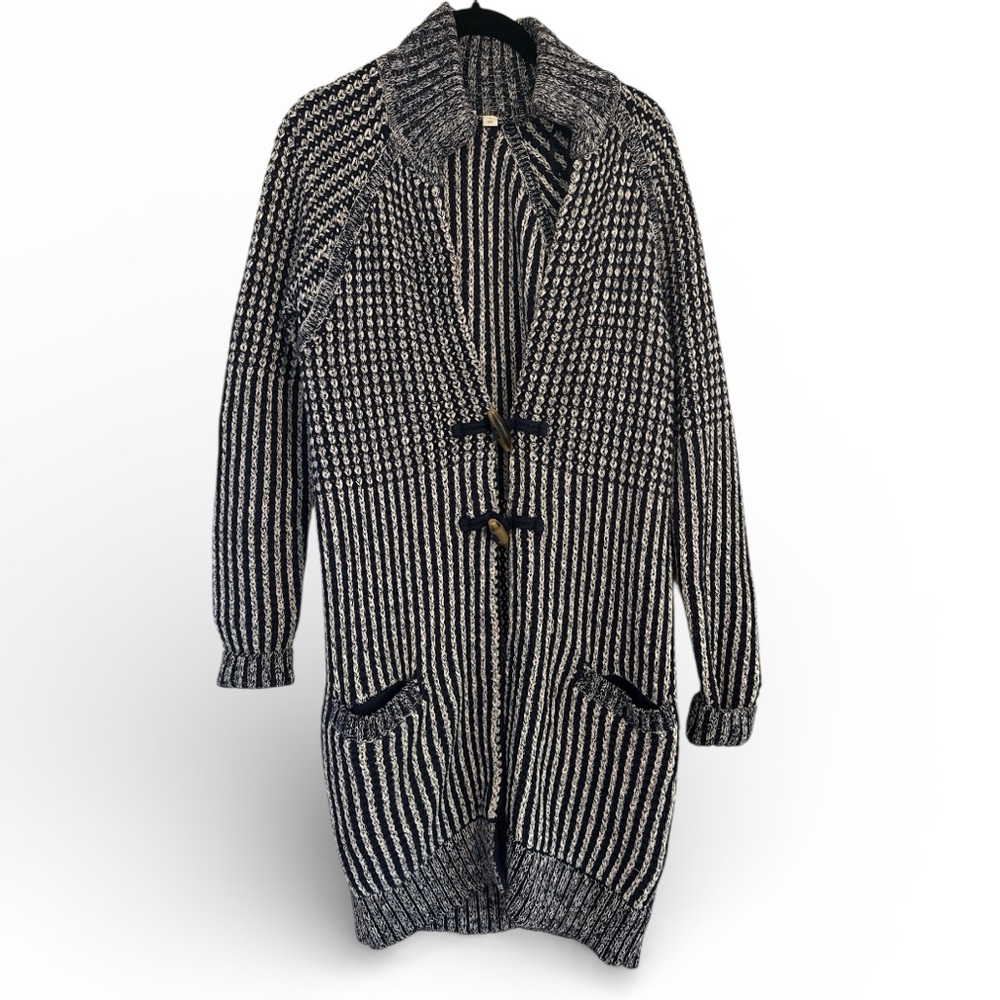 Gap 🎉longline knit cardigan navy and white size small